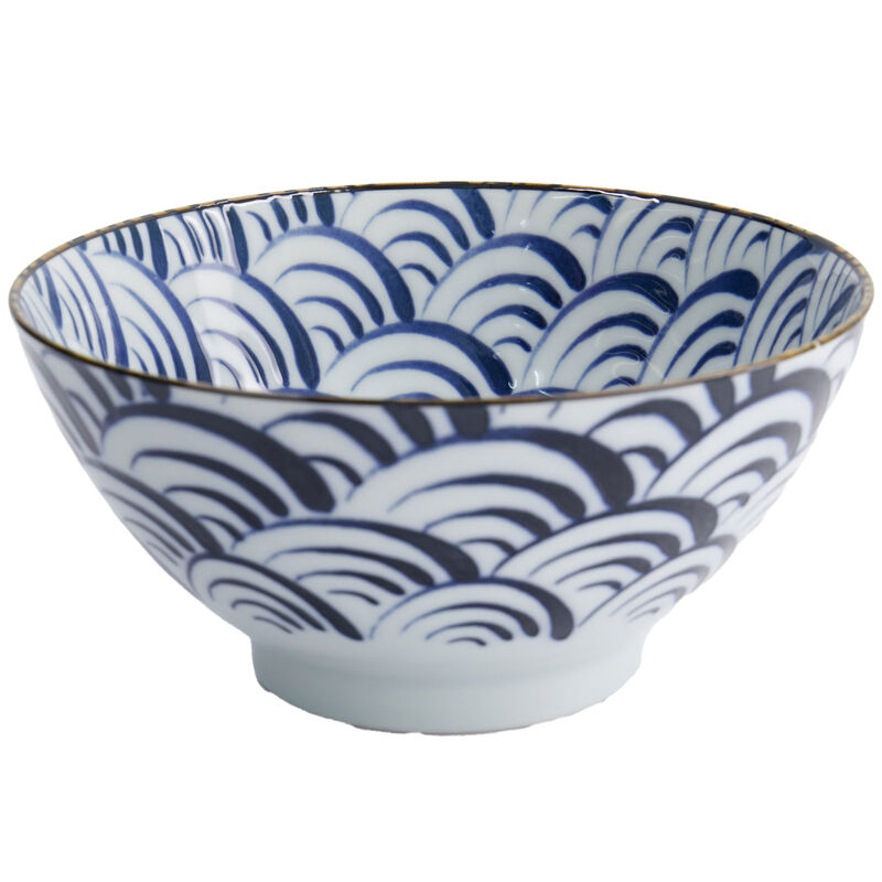 Tokyo Design Studio Natsu Nami Mixed skål 1000 ml, blå/hvid