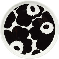 Unikko tallerken 13,5 cm, sort/hvid