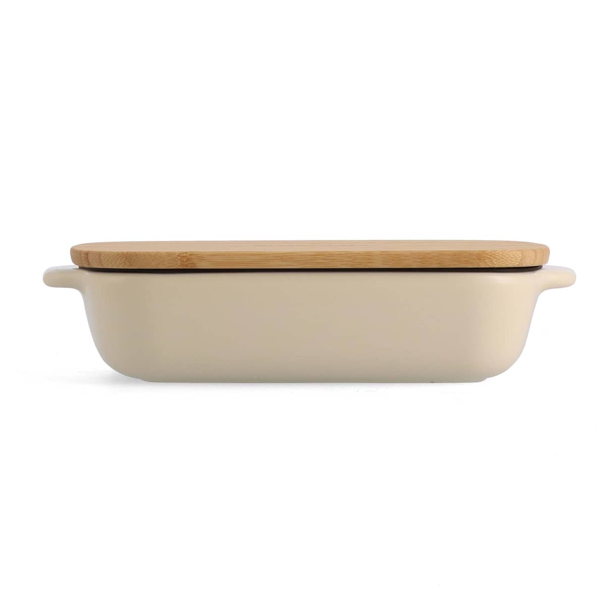 Ovnsform med lokk 26 x 15,5 x 6,5 cm, creme