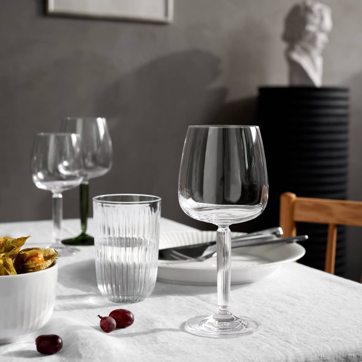 Hammershøi rødvinsglass Ø 9,5 cm 2 stk, klar