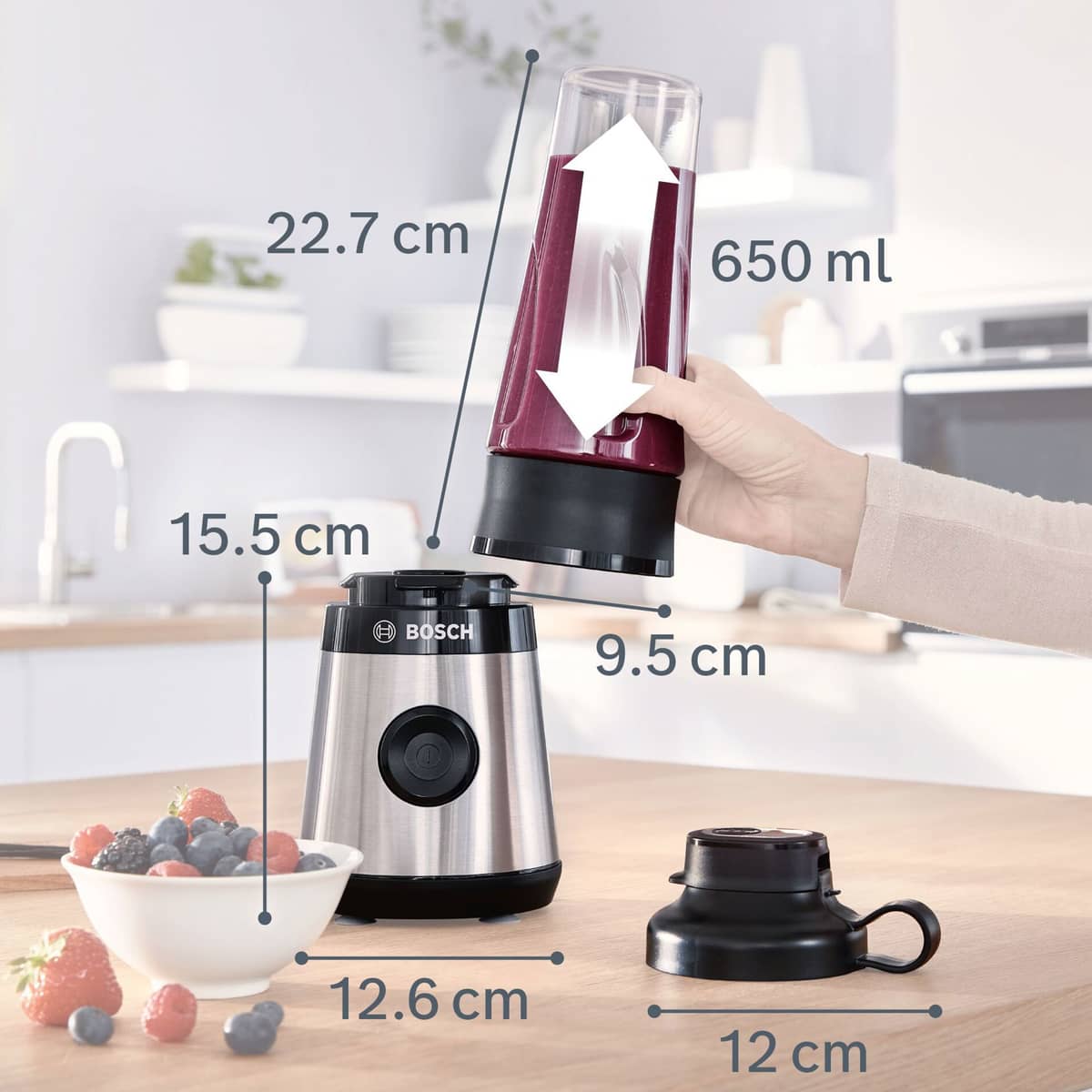 MMB2111M miniblender, 450 W, rustfrit stål