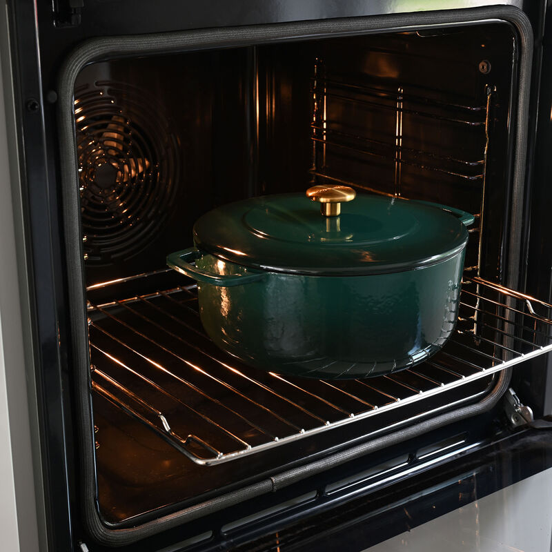 Valurautapata kannella 28 cm/5,3 litraa, vihreä