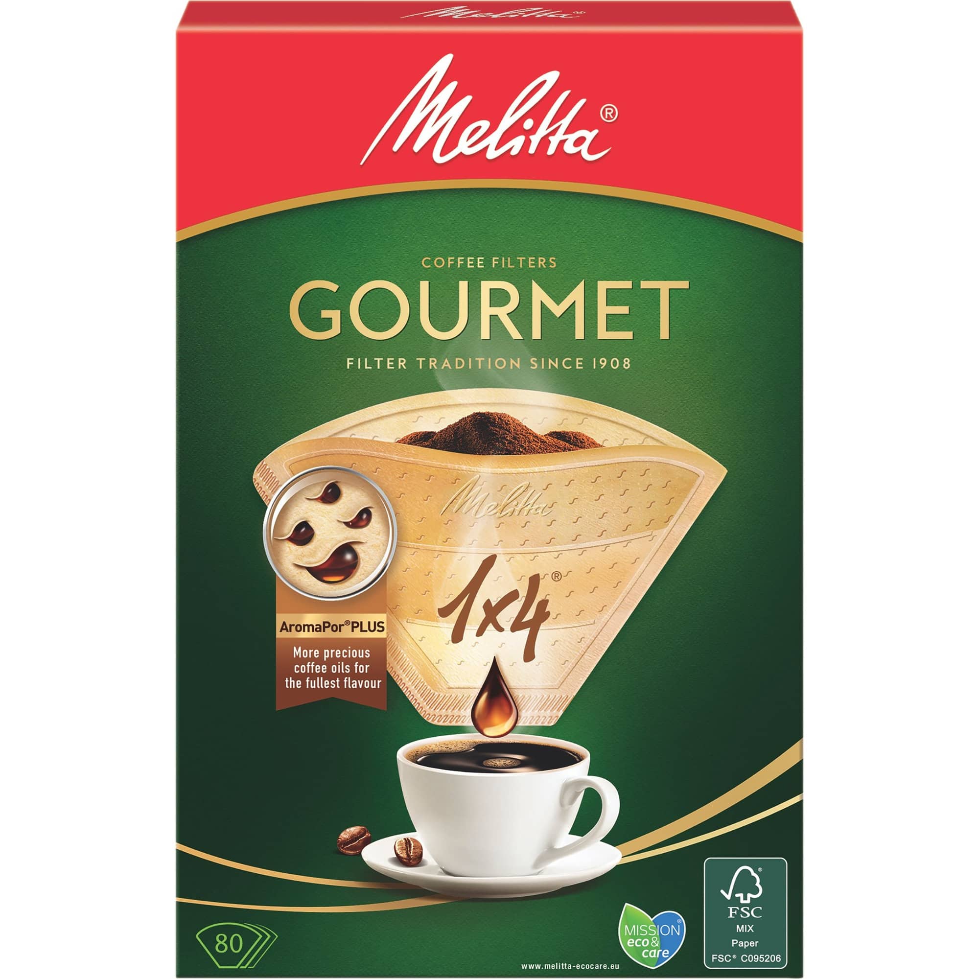 Produktfoto för Melitta Kaffefilter 1x4/80 Gourmet