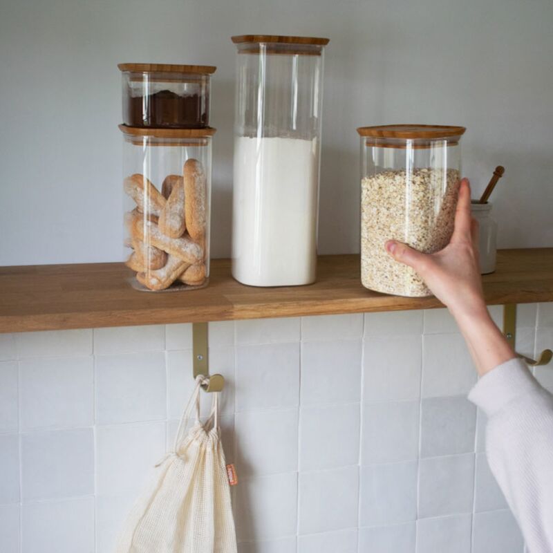 Oppbevaringsglass med bambuslokk 500 ml