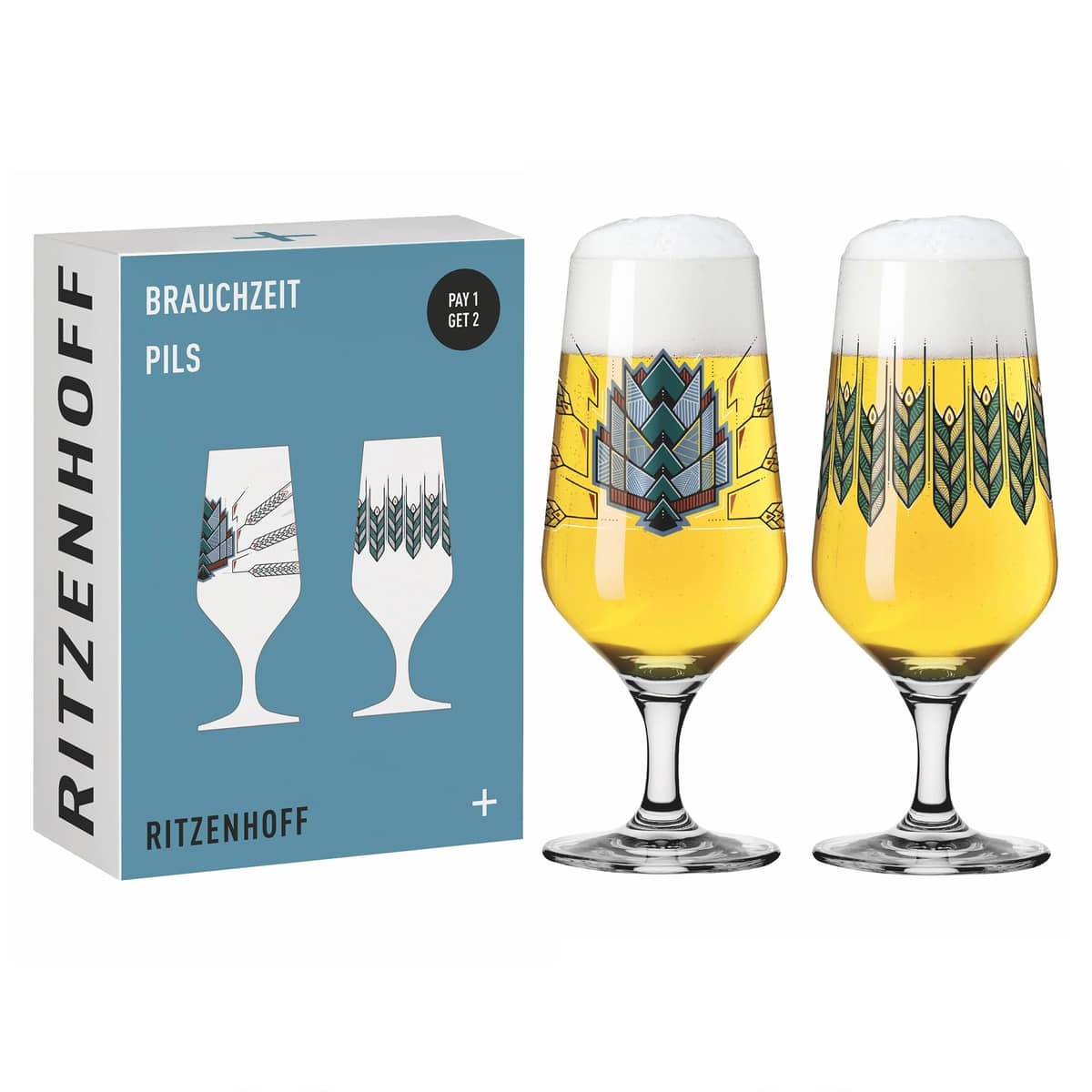 Brauchzeit ølglass pilsner, 2 stk