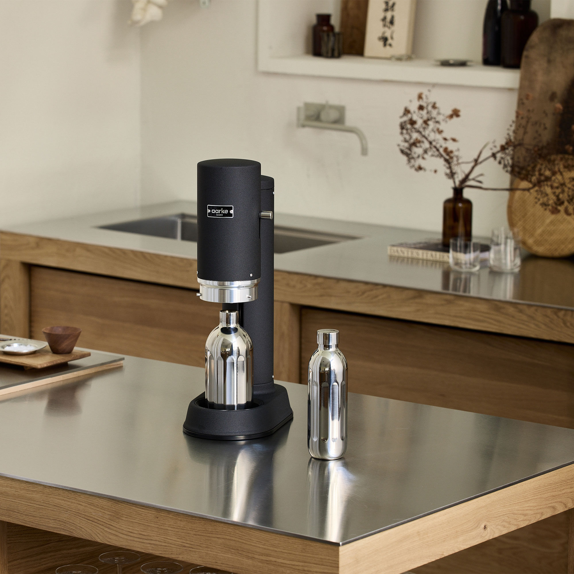 To-Go-pullo Carbonator Pro, large, ruostumaton teräs