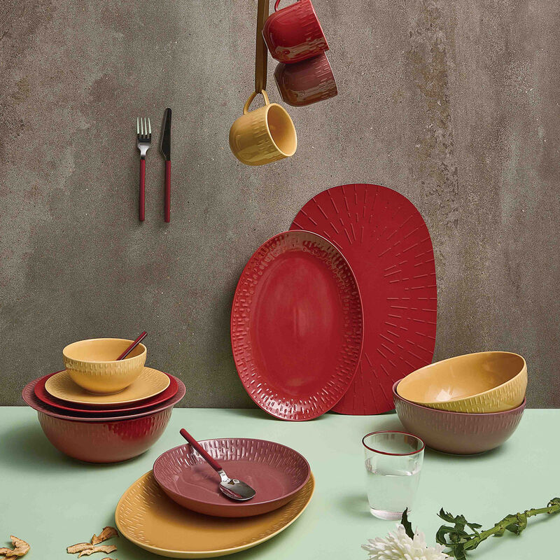 Confetti desserttallerken 21 cm, mustard