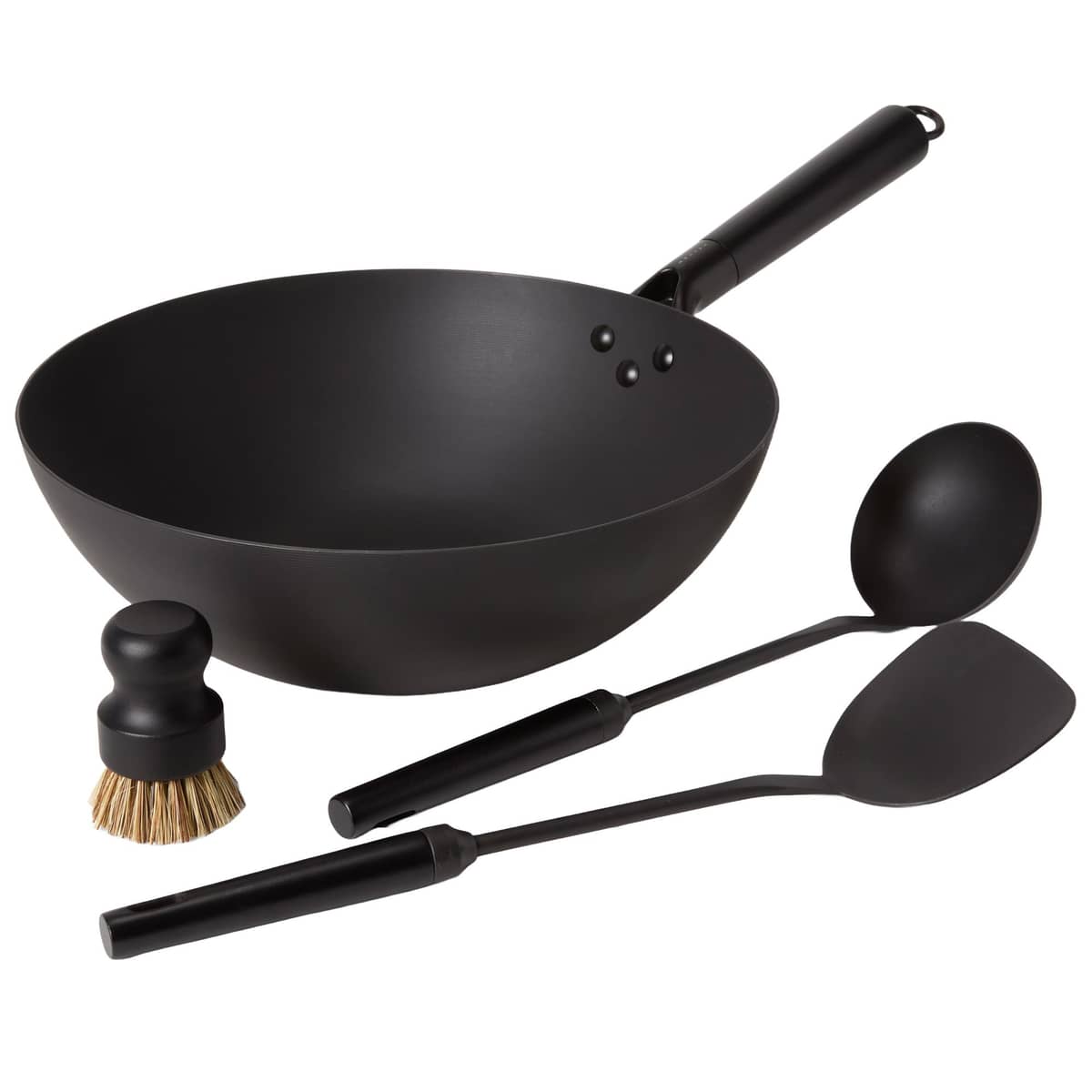 Wok-set i kolstål