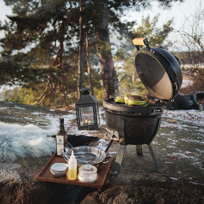 Mini kolgrill, svart