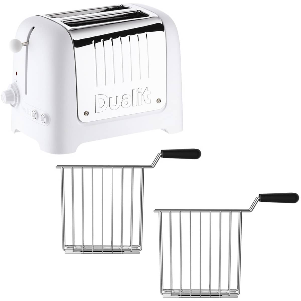 Lite Brødrister 2 skiver + rist, Hvid