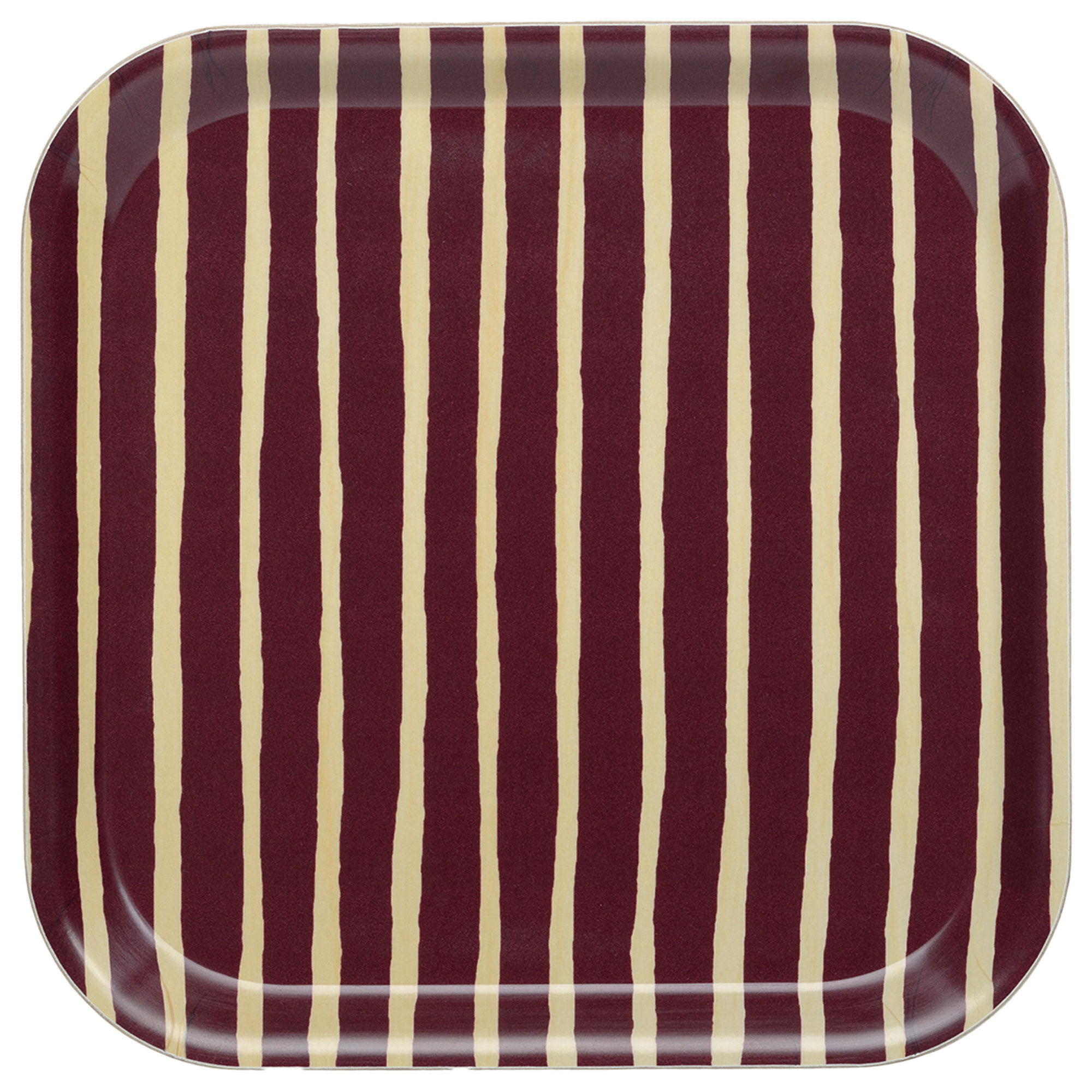 Piccolo tarjotin 20 × 20 cm, koivu/viininpunainen