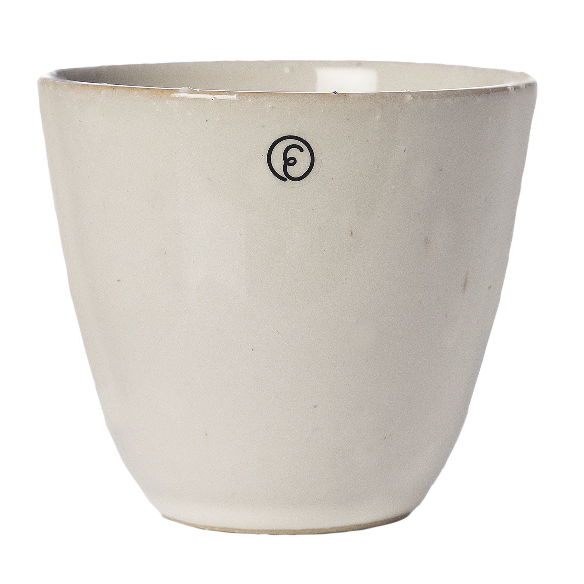 Mugg utan öra 8 cm, naturvit