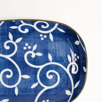 Blue Karakusa oval tallrik