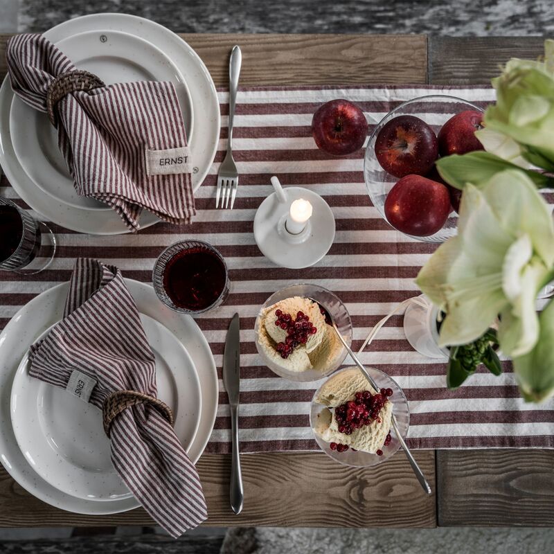 Löpare bred rand 45x250 cm, röd/vit