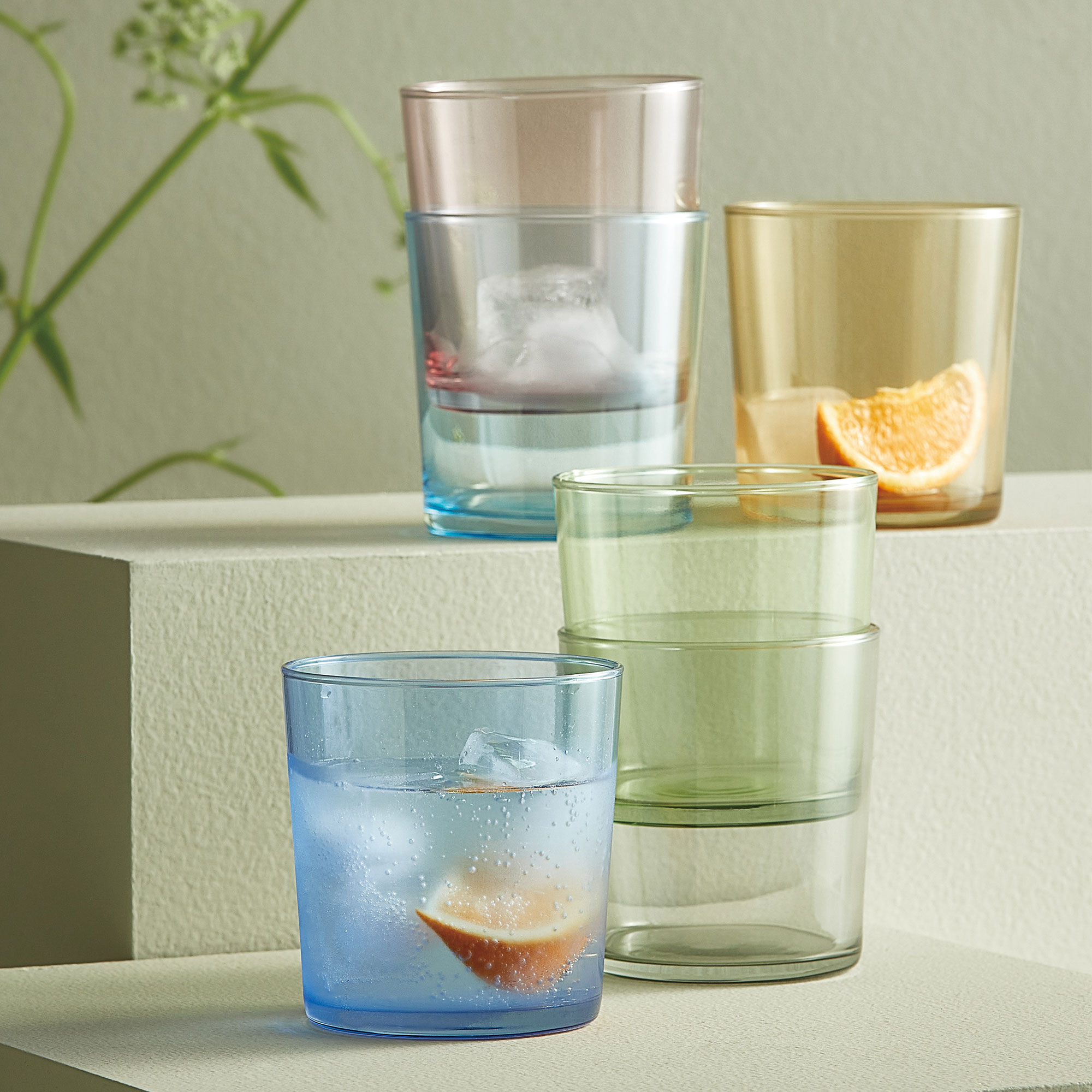 Dricksglas 34,5 cl 6-pack, mixade färger