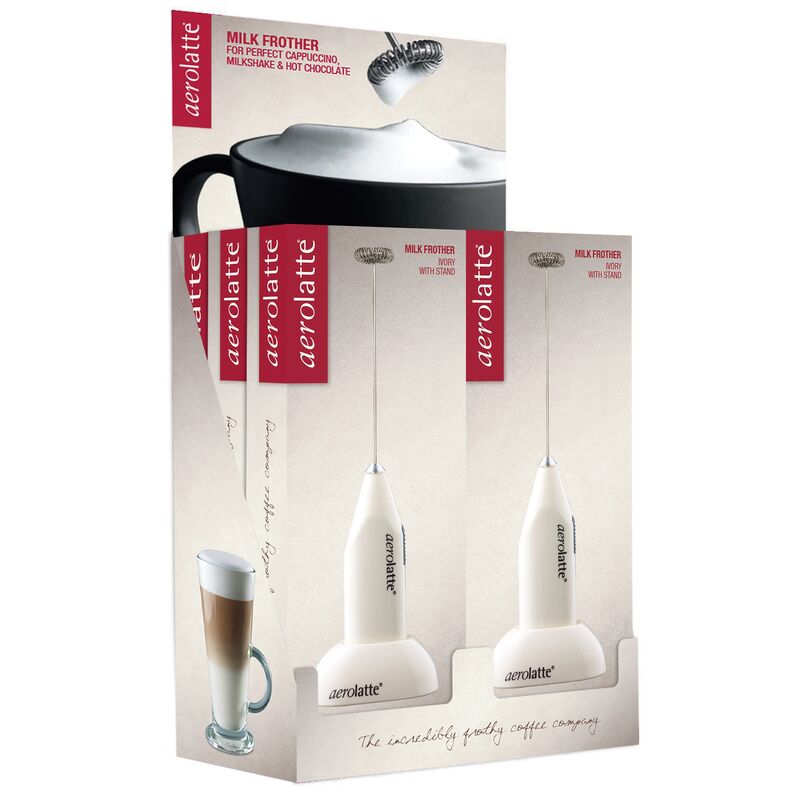 Mjölkskummare med hållare, creme