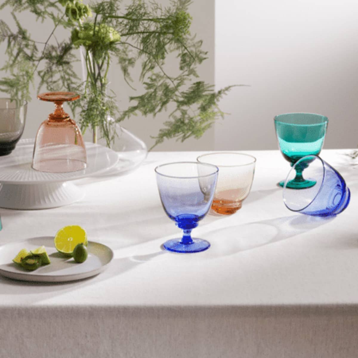 Flow glas på fot 35 cl, mörkblå