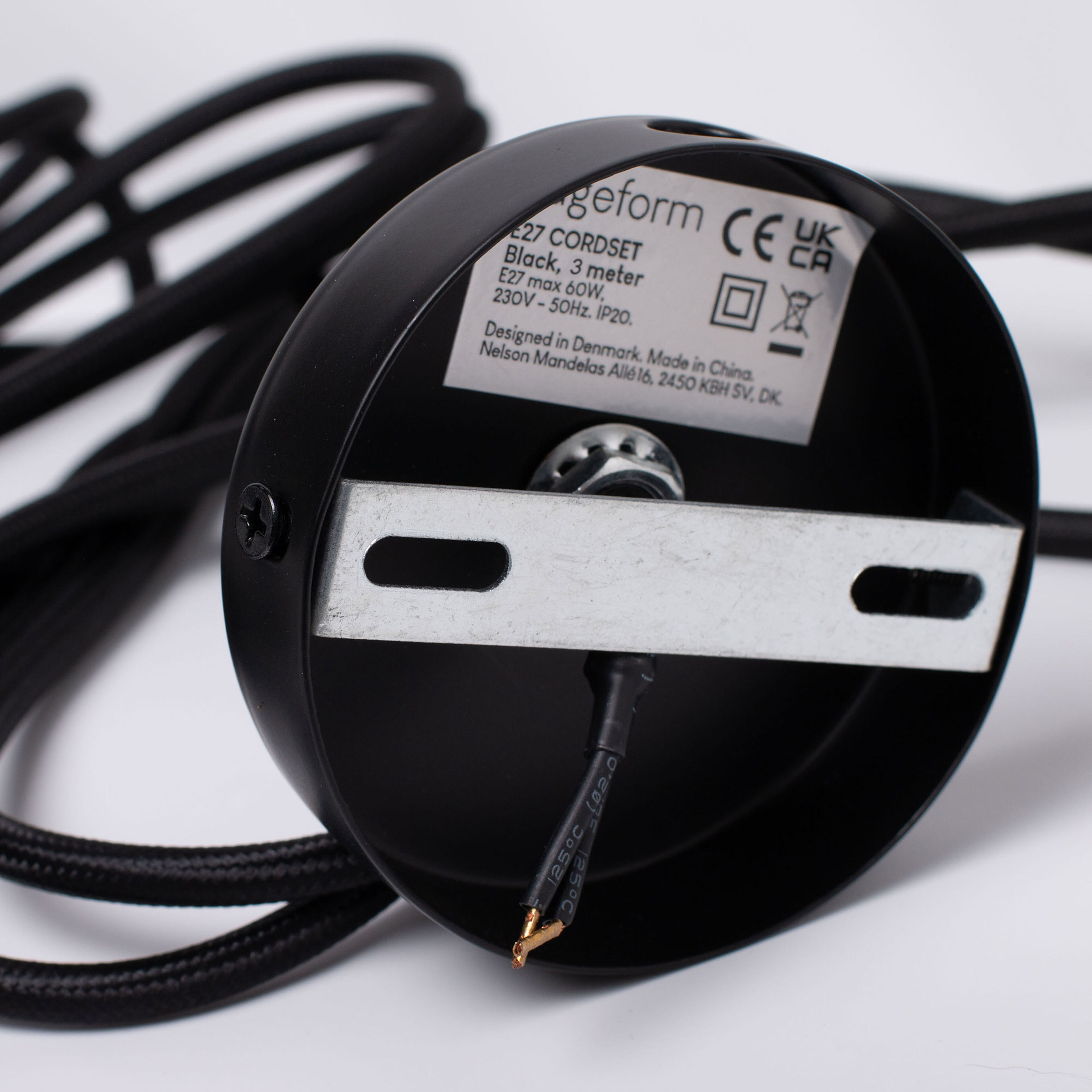 Edgeform E27 Pendelledning 3 meter, sort