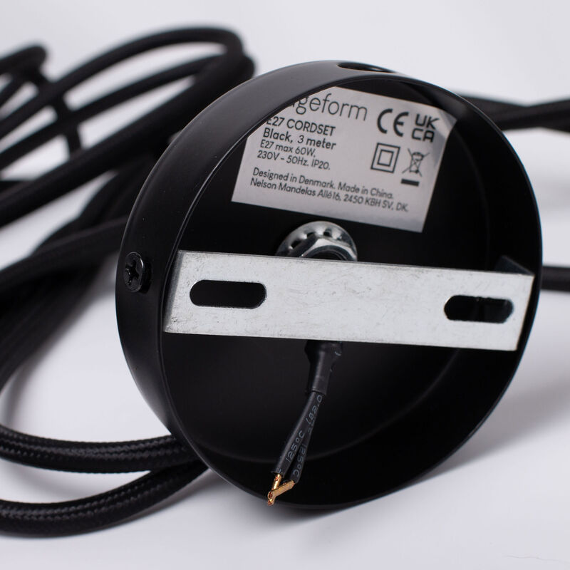 Edgeform E27 Pendelledning 3 meter, sort