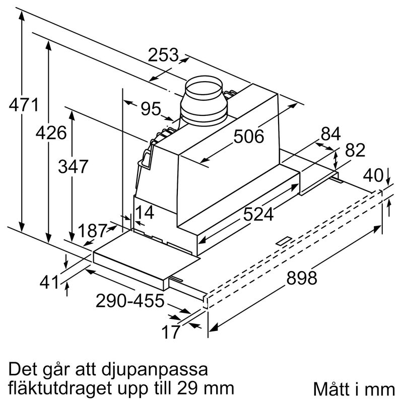 LI97RB531 iQ300 utdragbar köksfläkt, silver