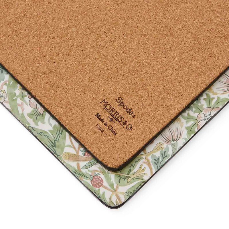 Spode Morris & Co Strawberry Thief pöytätabletti 4-pakkaus, vihreä