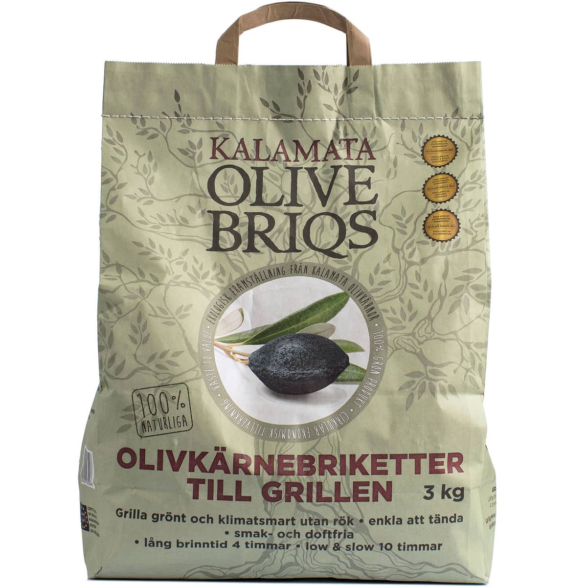 Olivbriketter 3 kg.