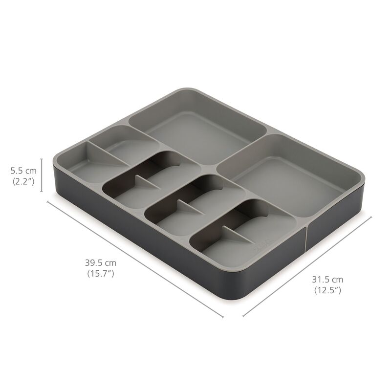 justerbar besticklåda, grå