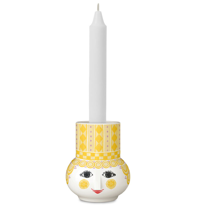 Bjørn Wiinblad Olga kynttilänjalka 9 cm, keltainen