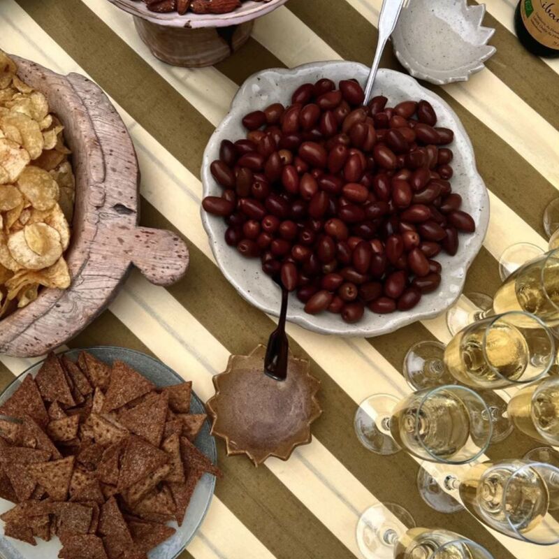 Simona bordsduk 180x145 cm, grön/gul