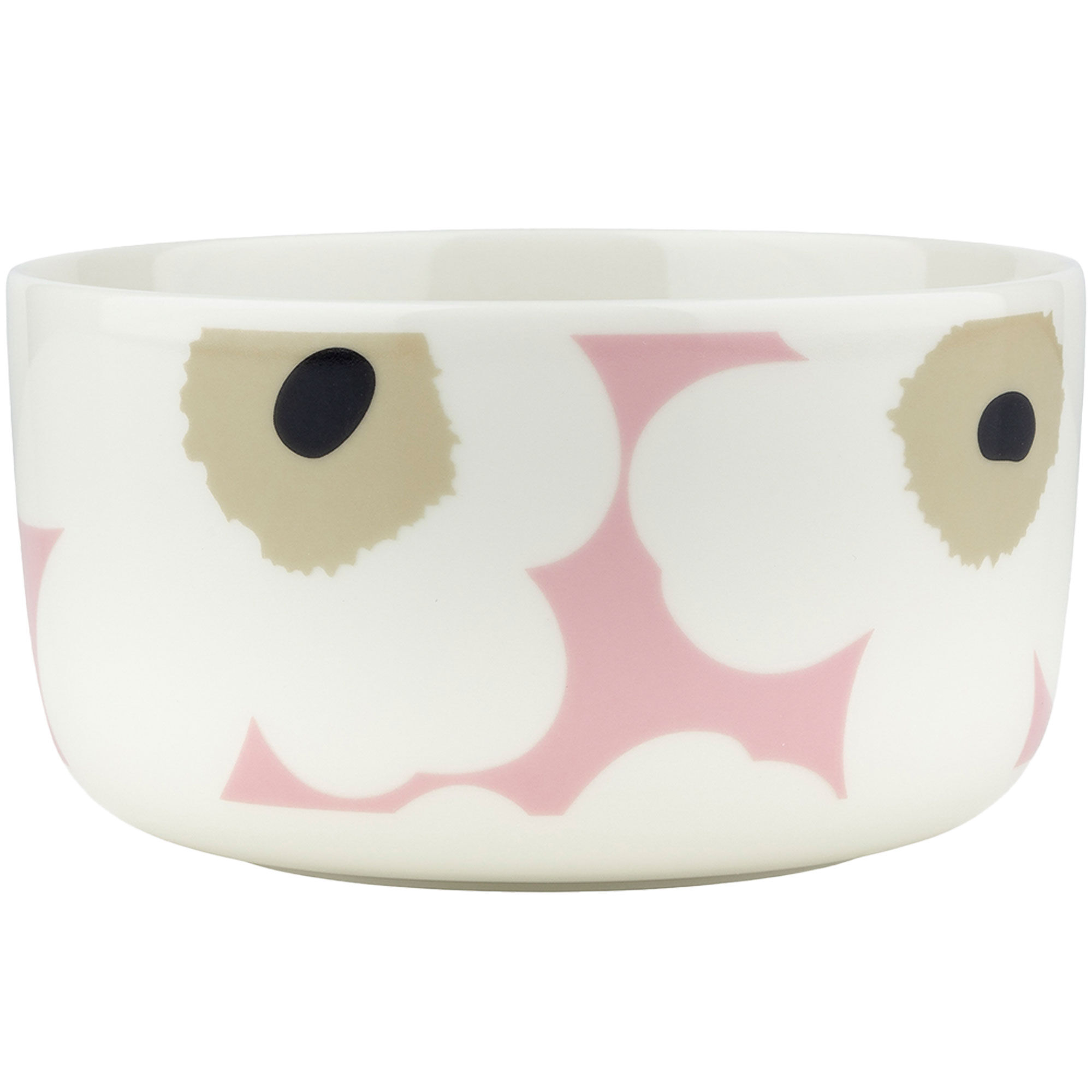 Unikko skål 5 dl, hvid/rosa/sand