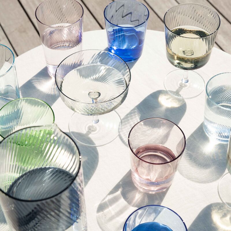 RAW Unique Swirl vandglas 30 cl, mørkblå