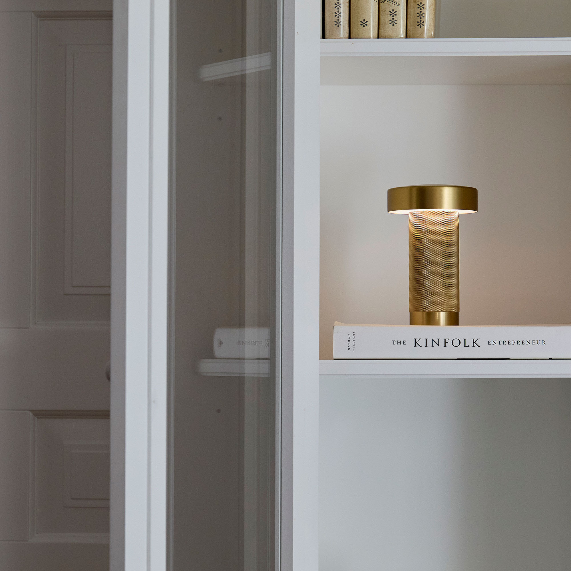 Holster bærbar bordlampe 16 cm, messing