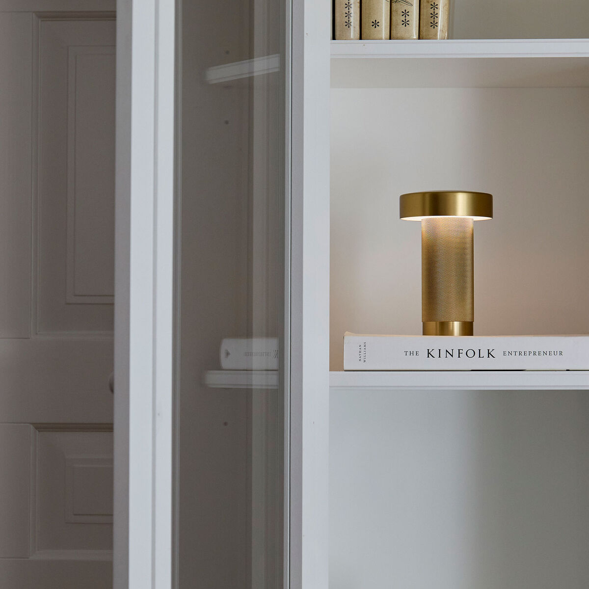 Holster bærbar bordlampe 16 cm, messing