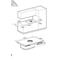 Induktionshäll med integrerad fläkt 83 cm, 4 zoner, flex