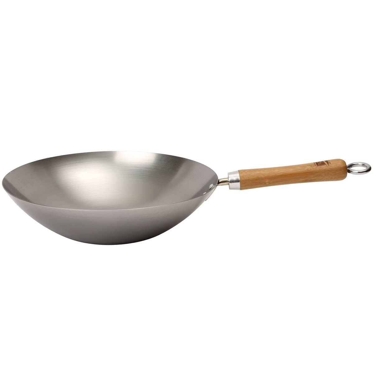 Wok i kolstål 30 cm