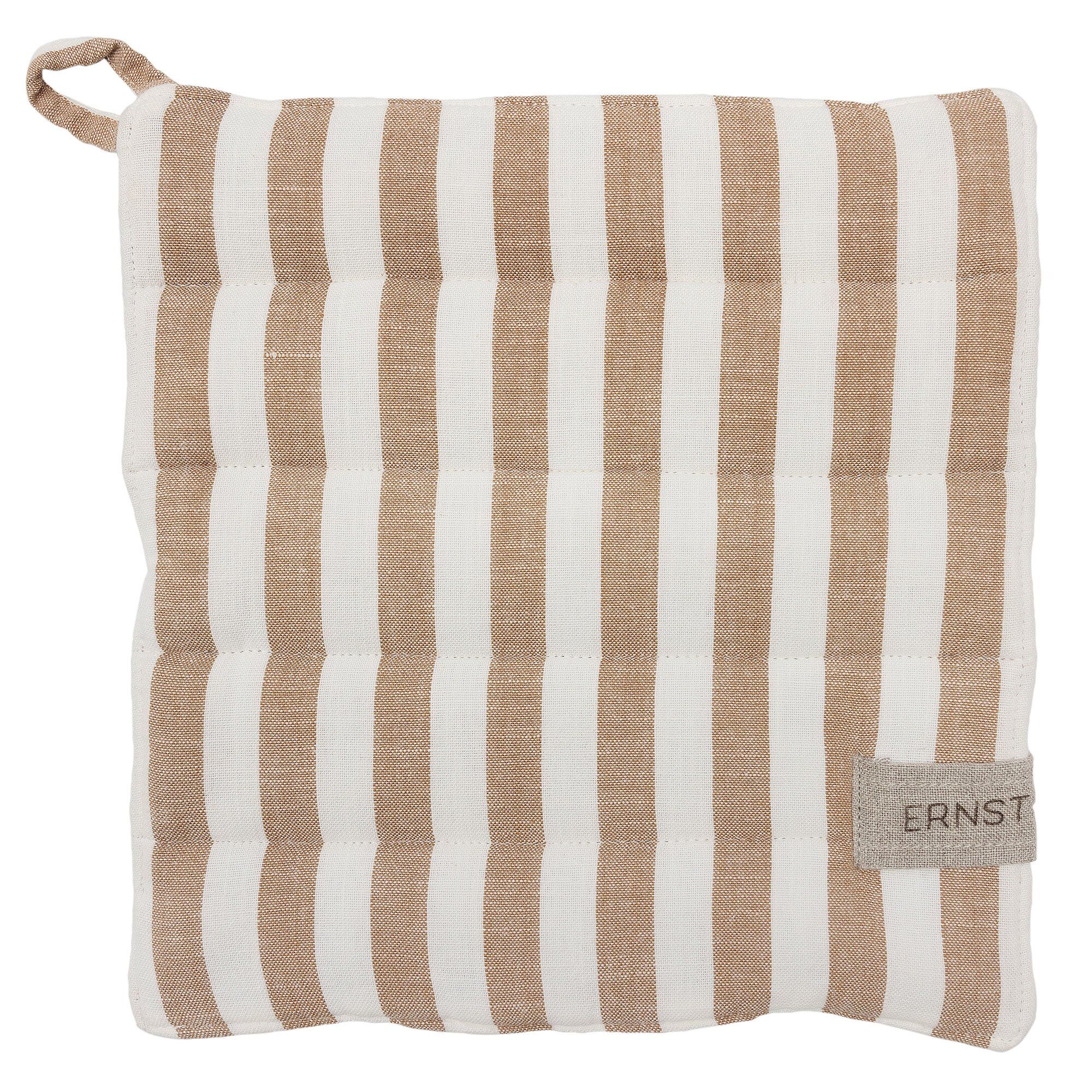 ERNST Ernst gryteklut, bred stripe 23x25 cm Karamell-hvit