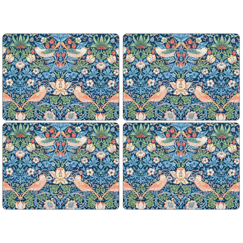 Morris & Co Strawberry Thief Blå Bordsunderlägg 4-pack