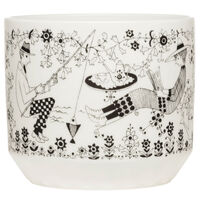 Emilia krukke 12 x 14 cm, svart/hvit