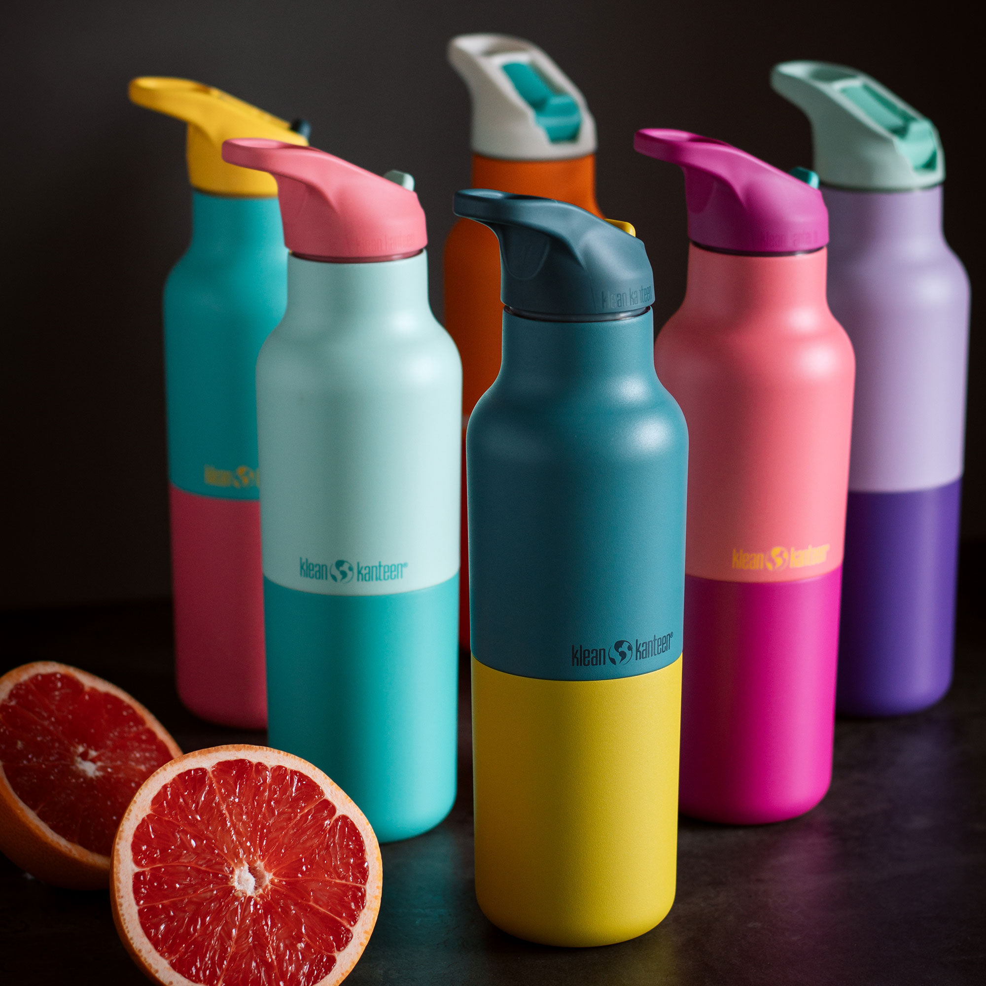 Rise Classic dricksflaska med sportkork 473 ml, Orchid Kaleidoscope