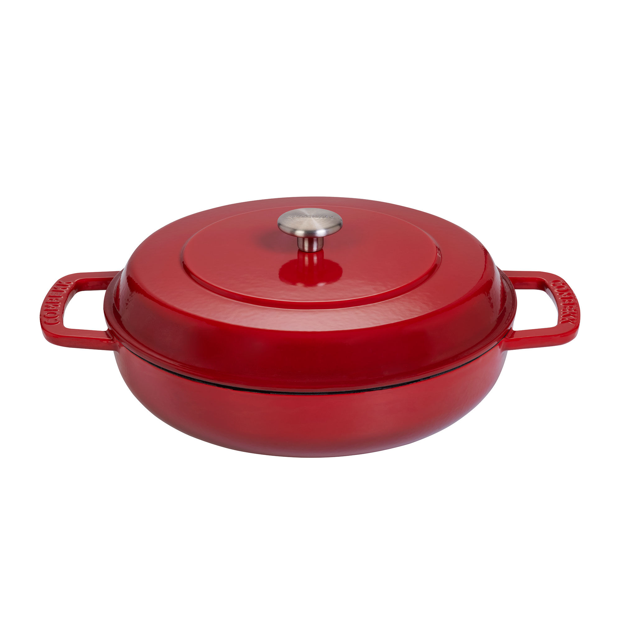 Combekk Lav gryte med lokk 28 cm / 5 liter, cherry