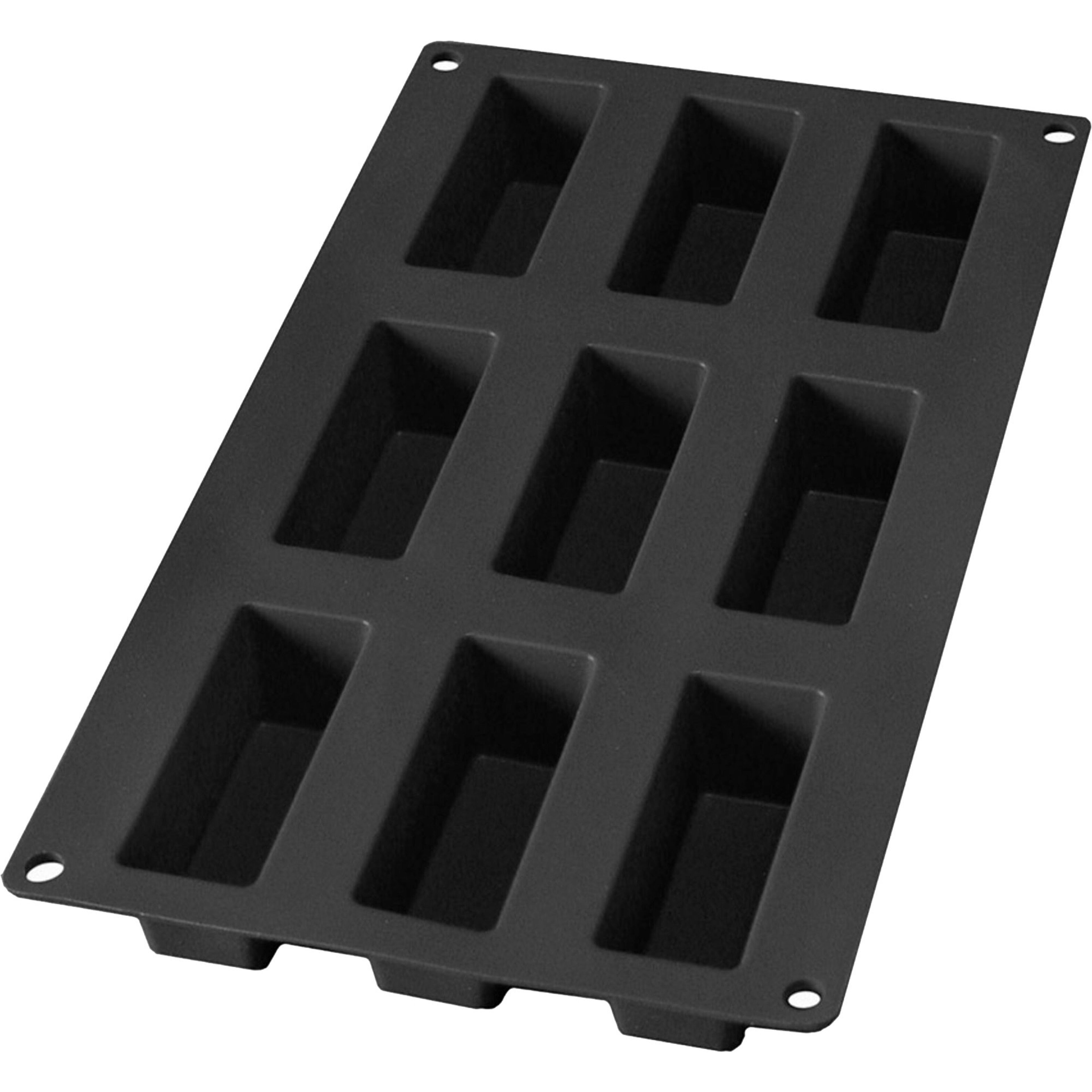 9 Mini Rektangulära Svart Silikon