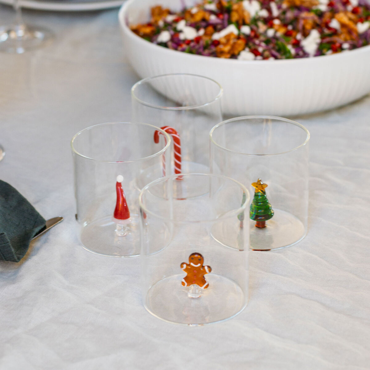 Tumblerglas 4 st, jultema