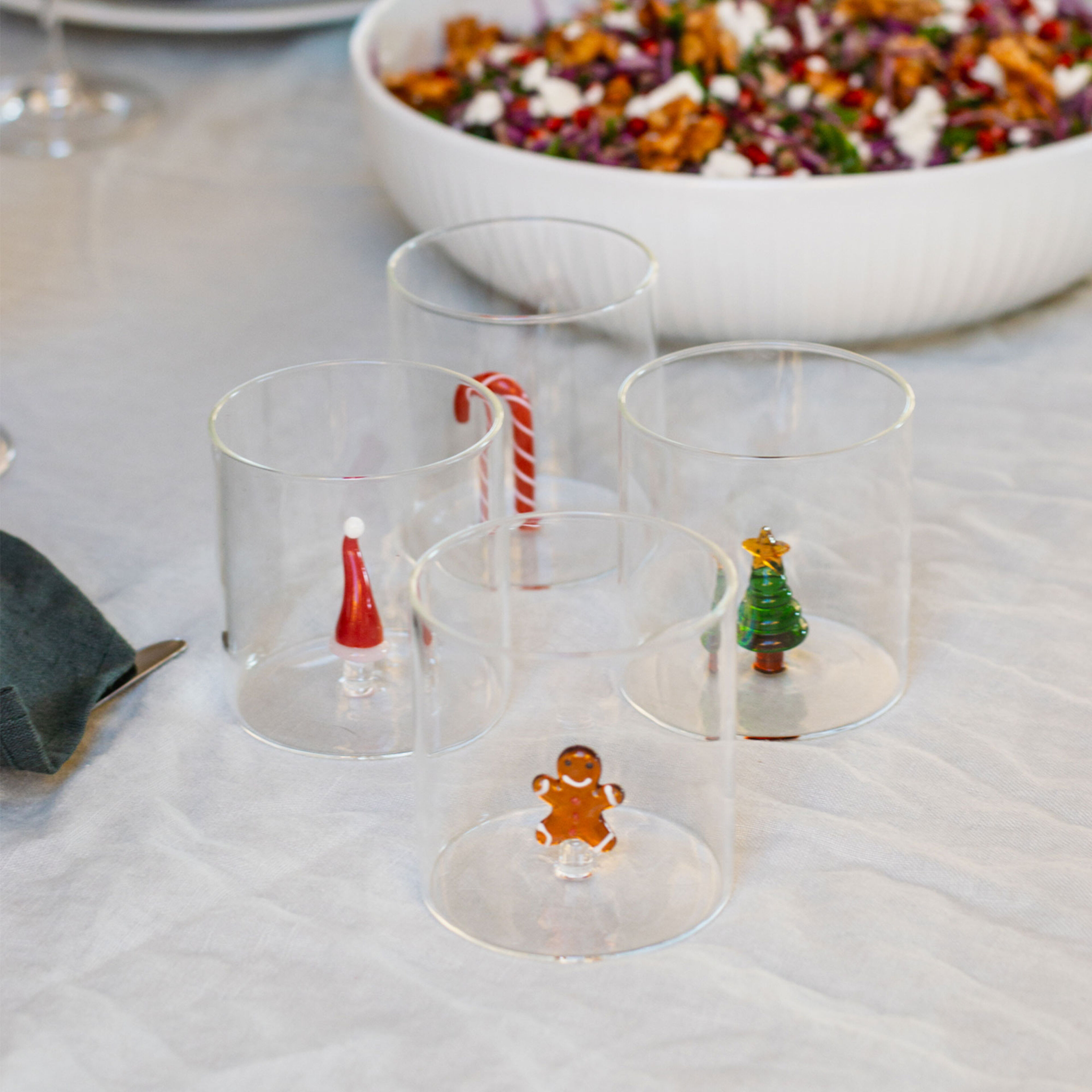 Tumblerglas 4 stk, juletema