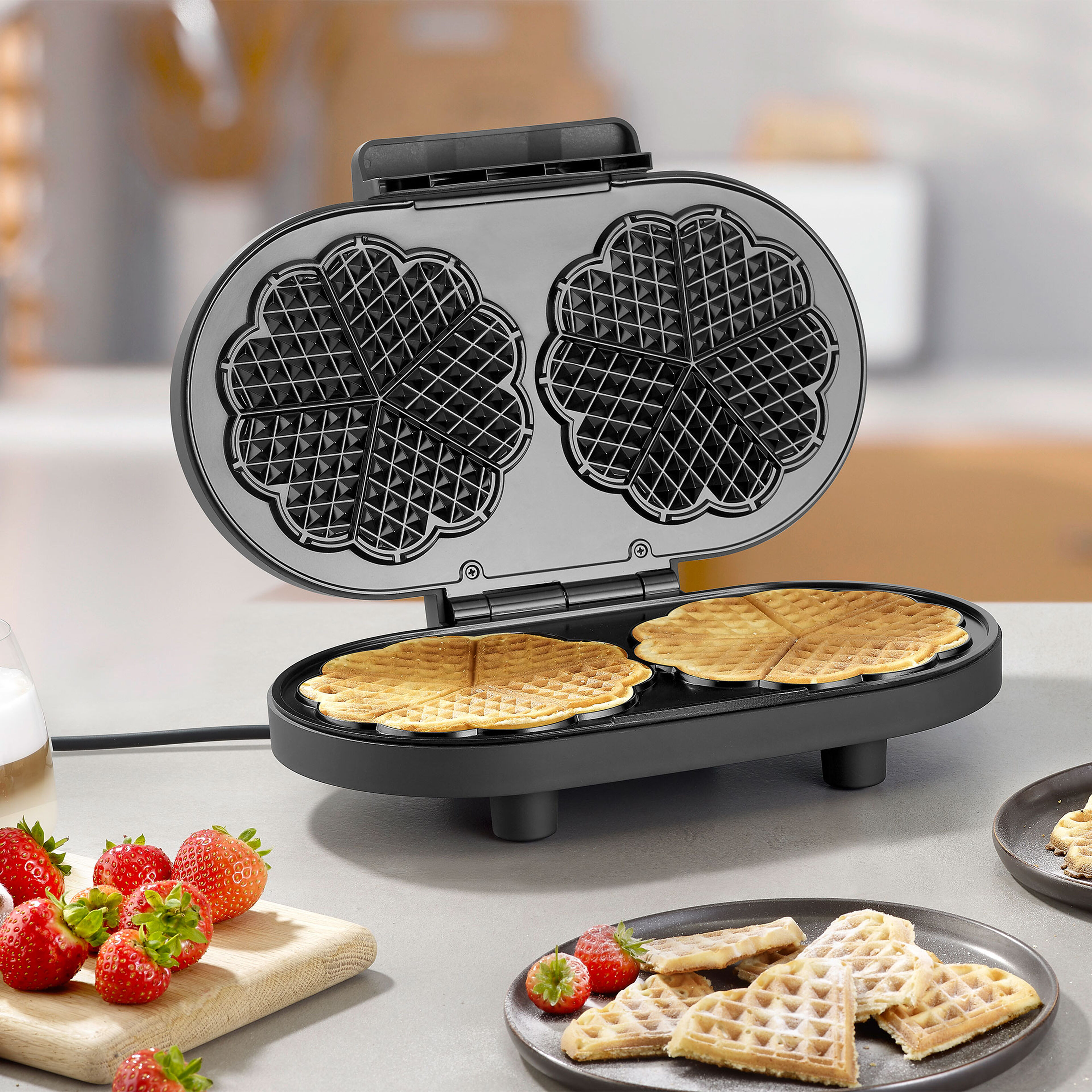 WA 2118 dubbelt våffeljärn, svart