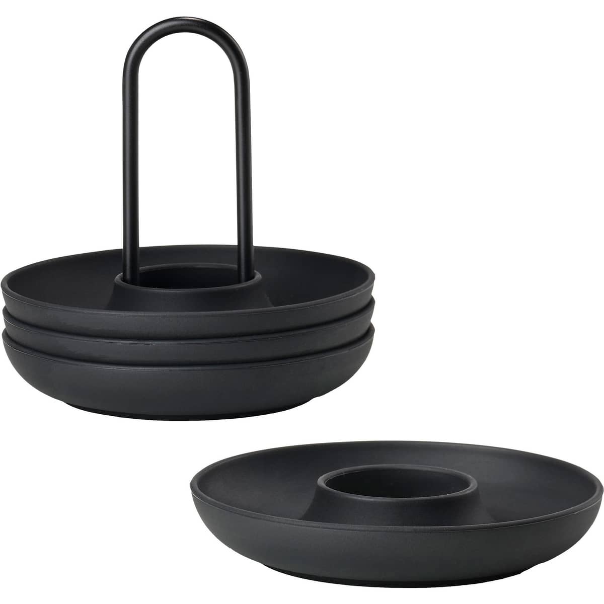 Äggkopp med hållare, Svart - 4 st
