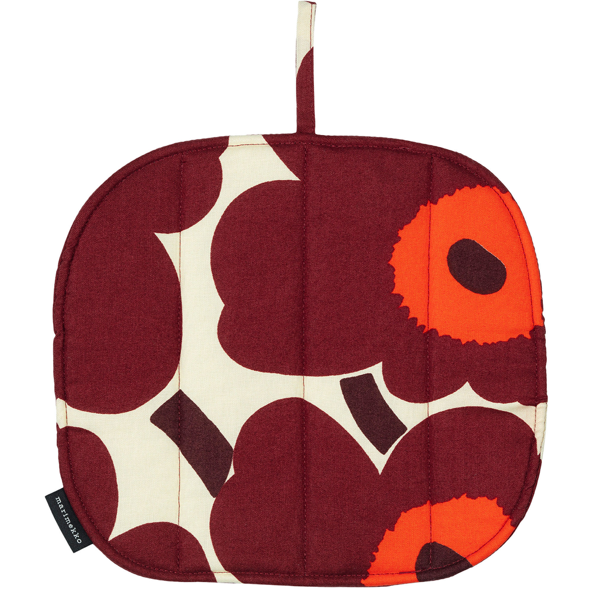 Marimekko Pieni Unikko gryteklut, vanilje/burgunder/rød