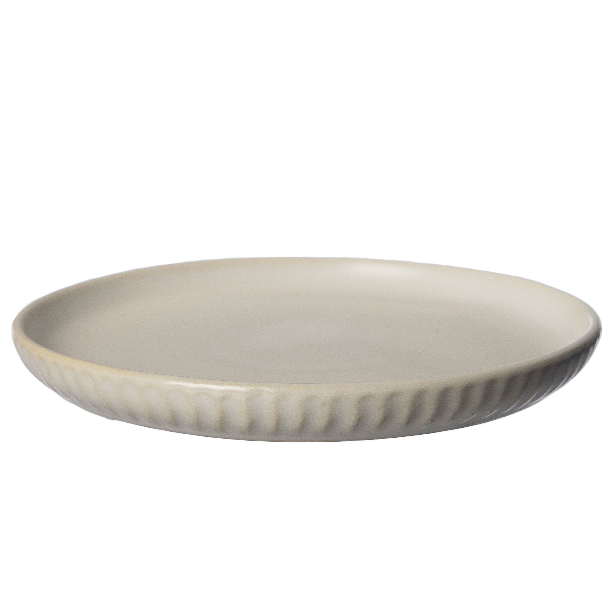 ERNST Ernst riflet asjett Ø16 cm Naturhvit