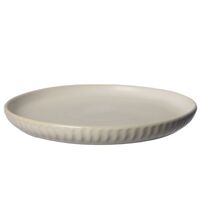 Tallerken riflet 16 cm, naturhvid