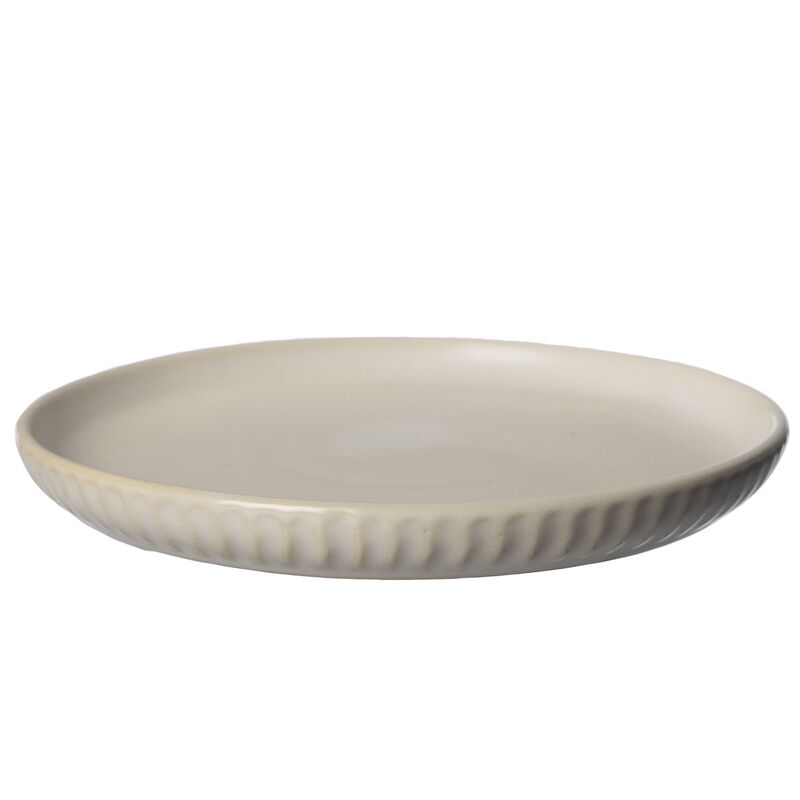 Asjett riflet 16 cm, naturhvit