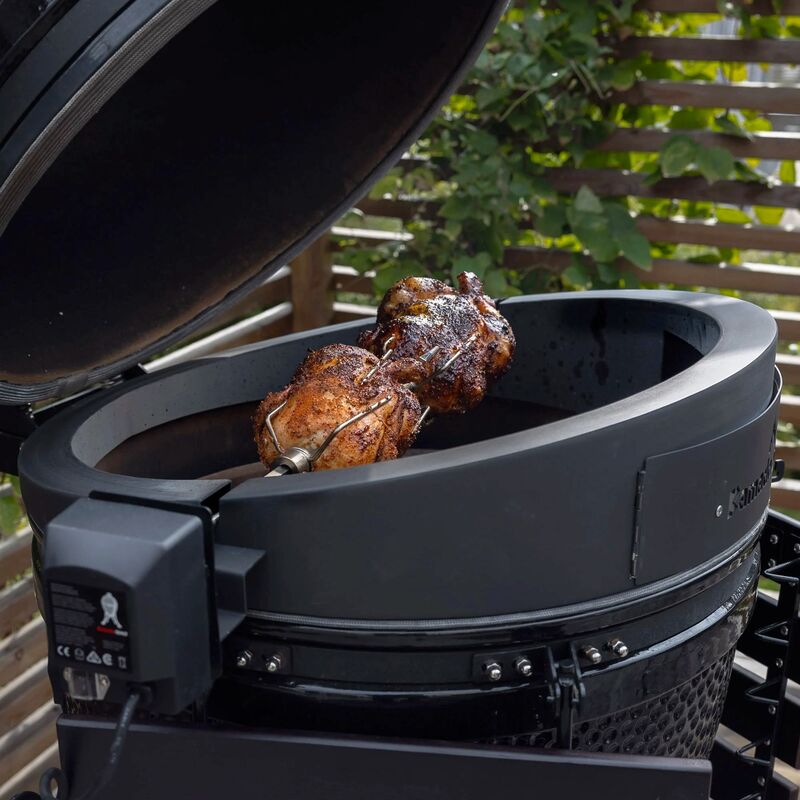 Maxi kullgrill, grønn + grillmesterens rotisserie og pizzaovn